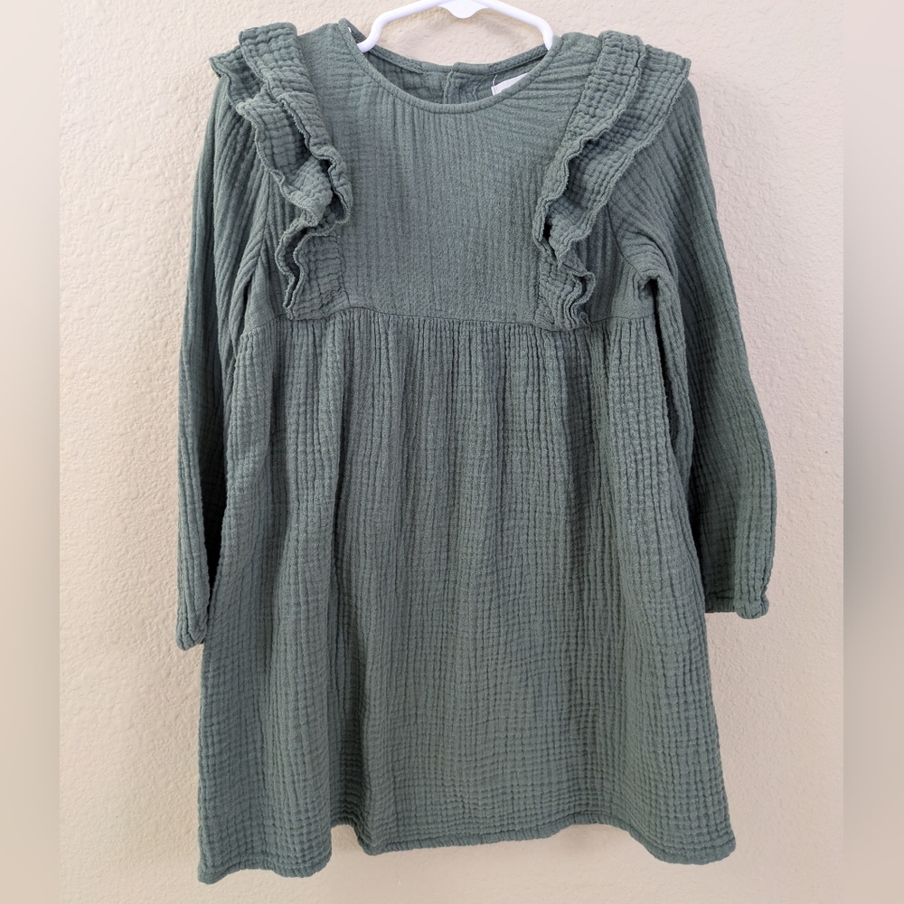 Zara Green Waffle Material Dress ~ Sz 4/5